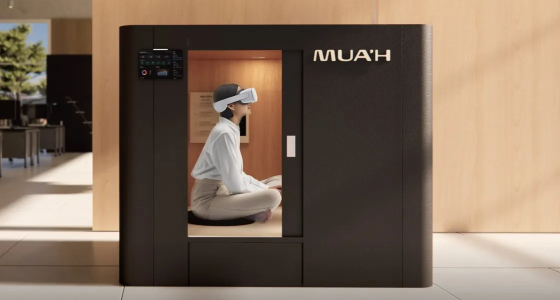 Южнокорейская NP Inc представила на MWC капсулу с VR-гарнитурой для снижения утомляемости сотрудников