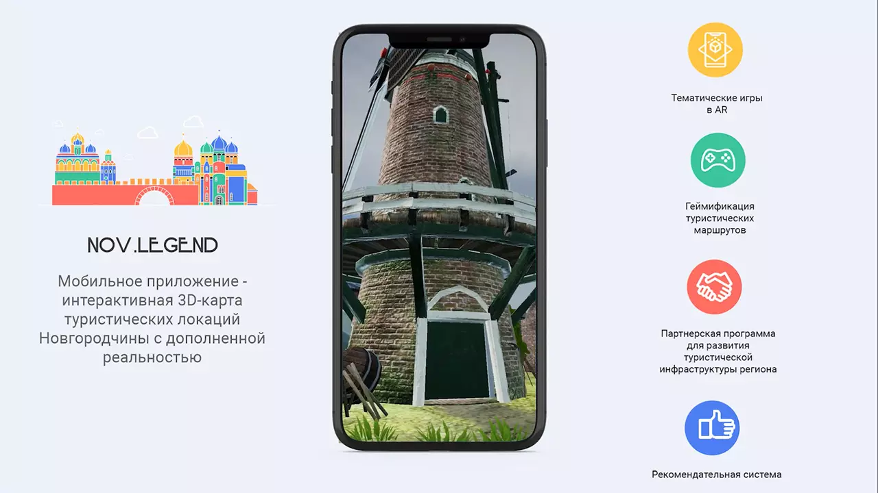 Nov.Legend - мобильное приложение - интерактивная 3D-карта туристических локаций
