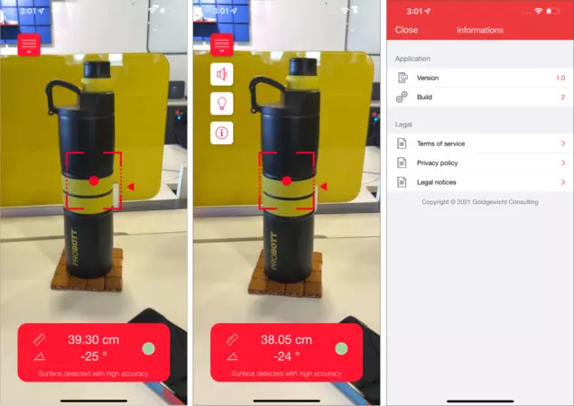 Это приложение использует датчик LiDAR для измерения расстояния между вашим телефоном и объектом, на который вы указываете