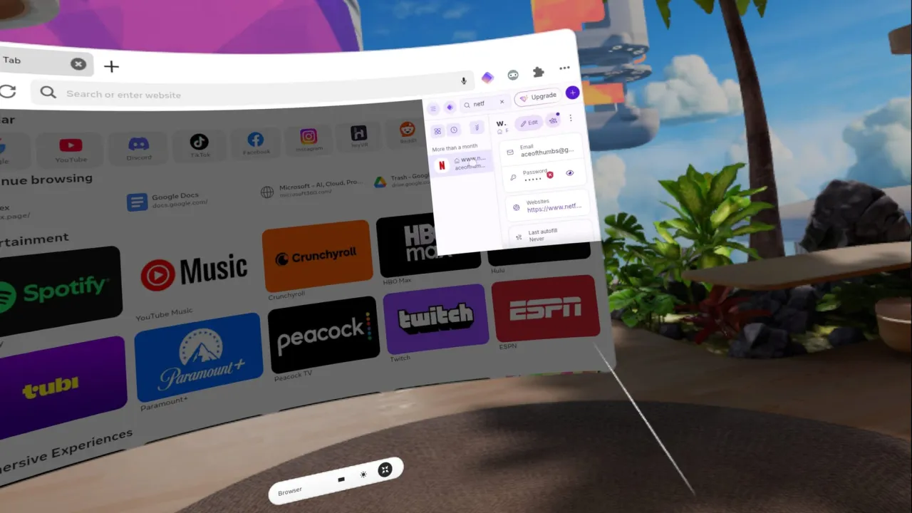 Скриншот: расширение Proton Pass в браузере Horizon OS.