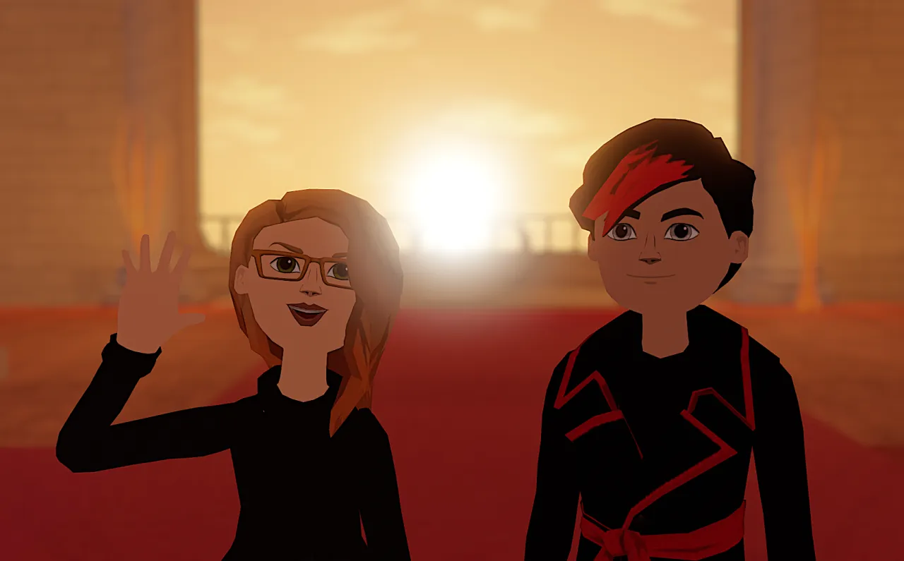 Два аватара Altspace позируют для фото