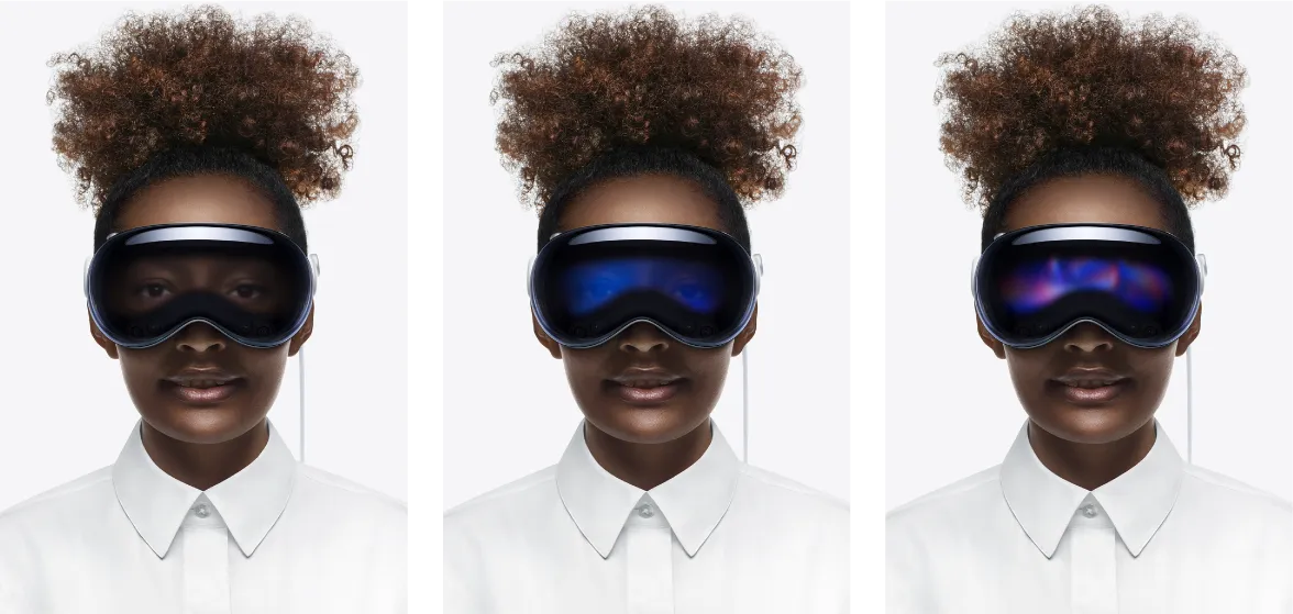 Паттерны EyeSight у Apple Vision Pro, которые сигнализируют, что пользователь смотрит на виртуальный контент